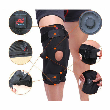 Adjustable Double Metal and Hinged Knee Brace Support Protection Arthritis Sport L