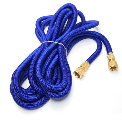 100FT Expandable Flexible Garden Water Hose Pipe Spray Gun Blue Garden Hose Pipe