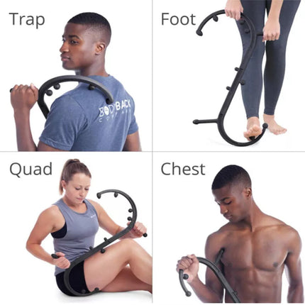 Trigger Point Massage Tool Self Massager Massage Cane Hook Muscle Knot Remover Black