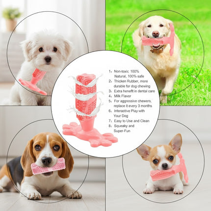Pink M Size Dog Toothbrush Toy Clean Teeth Brushing Stick Mouth Chewing Dental Care Play Dog