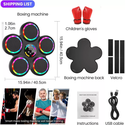 Wall Mounted Music Boxing Machine Smart Music Boxing Workout Machine Bluetooth