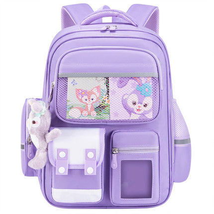 Kids Backpack Children Boys Girls School Bag Backpack Waterproof Primary Bookbag Large Purple