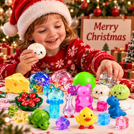 24PCS Christmas Bao Bun Squishy Advent Calendar Mystery Box Slow Rising Fidget Toy Gift Set