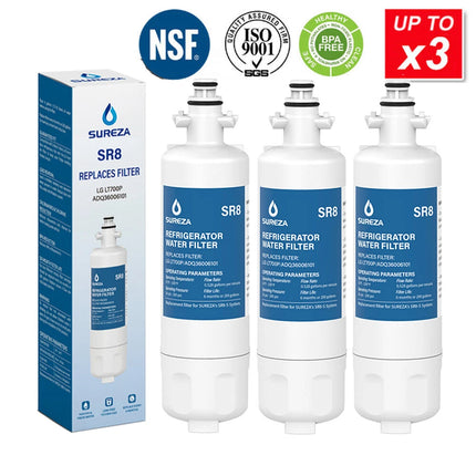 3PCS For LG Replacement Fridge Water Filter LT700P ADQ36006101 GF-L613PL Superior