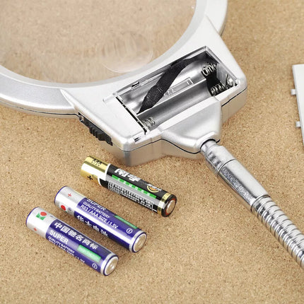Large Lens Table Desk Magnifier Lamp LED Light Reading Magnifying Glass + Clamp