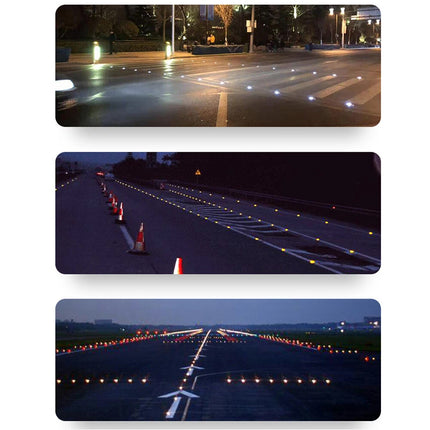 12Leds Solar LED Pathway Driveway Lights Lamp Dock Step Road Safety Marker Lamp Green