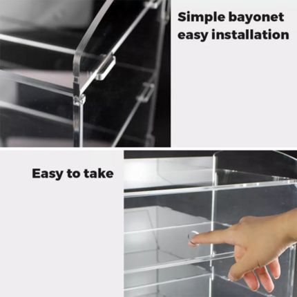 3 Tiers Large Acrylic Bakery Cake Display Cabinet Case Donuts Cupcake Pastries