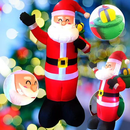 6.6ft Inflatable Santa Claus with LED Lighting Indoor Outdoor Christmas Party