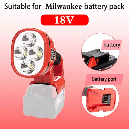 LED Work Light Torch Lamp For Milwaukee M18SLED-0 18V Li-ion Battery Cordless