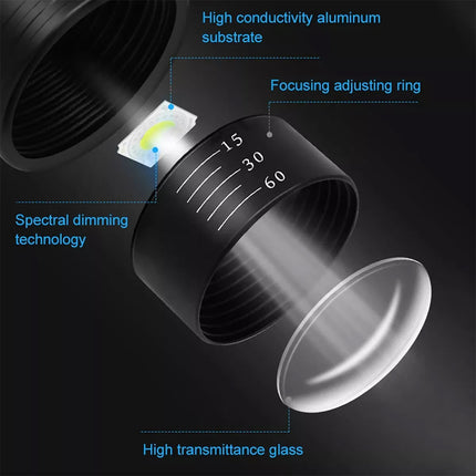 Adjustable Aquarium Spot Light 9.6W LED Fish Tank Lamp For Aqu Plants 9.6W
