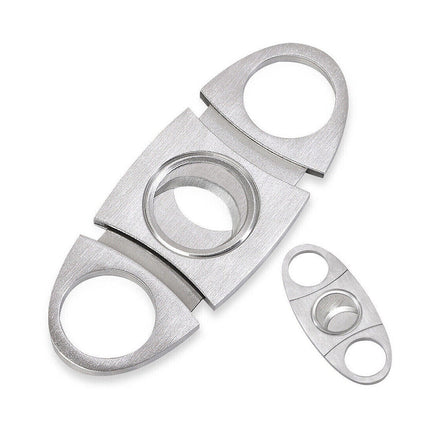 Double Blade Hiba Cigar Cutter Stainless Steel Knife Scissors Tobacco Trimmer