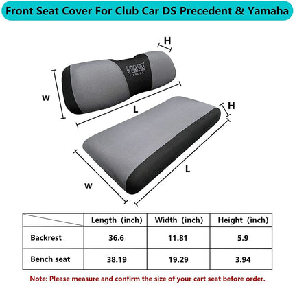 Mesh Golf Cart Seat Cover Protector for Yamaha Club Car Precedent Tempo Onward