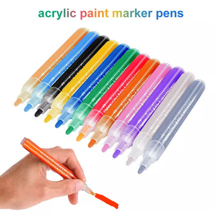 24 Colours Acrylic Paint Pens For Rock Painting Stone Ceramic Glass Rock Markers