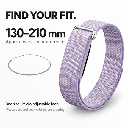 For Google Fitbit Air Performance Loop Band Recycled Polyester Adjustable Strap Light Purple