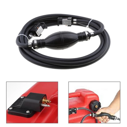 2.1M Fuel Line Gas Hose Primer Bulb Outboard Motor Tank Connector For Yamaha