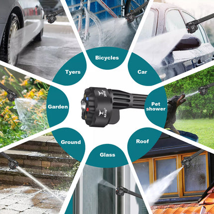 1500W Cordless Electric High Pressure Washer Water Spray Gun Car Cleaner 2 Batteries