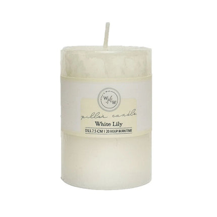 5x Scented Pillar candles  Scents Lemongrass Blue Magnolia Lavender Velvet Rose White Lily 5x7CM