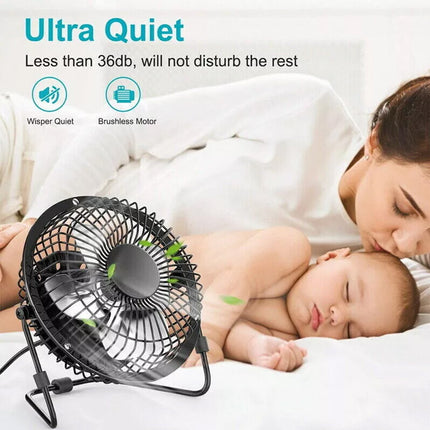 8Inch Portable USB Table Fan Mini USB Desk Fan Small Quiet Personal Cooler