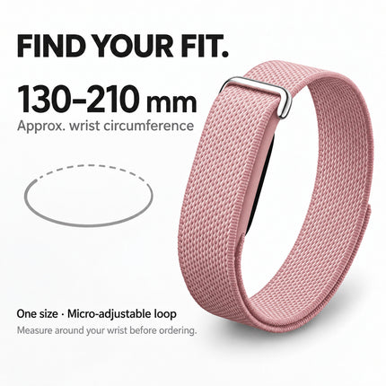 For Google Fitbit Air Performance Loop Band Recycled Polyester Adjustable Strap Blush Pink