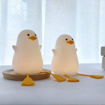 Portable Duck Night Light for Kids Cute Seagull Silicone Dimmable Bedside Lamp