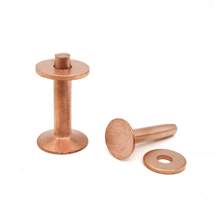 100 Pcs Copper Rivets and Burrs Washers Leather Copper Rivet Fastener for Colla