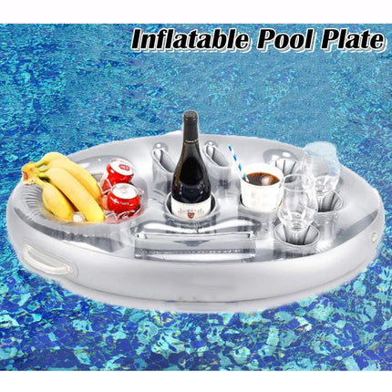 8 Holes Inflatable Swimming Pool Floating Tray Beer Drink Cup Holder Beach Party