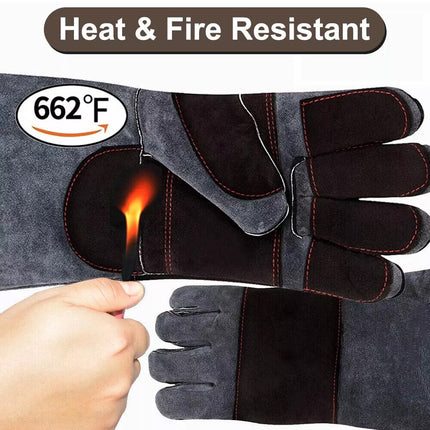 Handling Anti Bite Gloves Training Snake Cat Dog Pet Leather Safety Protective