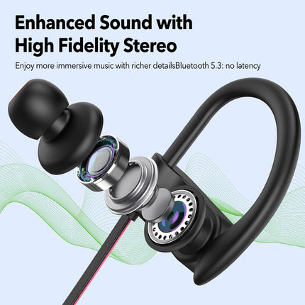 Bluetooth 5.3 Earphones Wireless Ear Hook Sweatproof Sports Earbuds