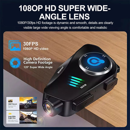 1080P HD Bluetooth Motorcycle Camera Recorder Motorbike Helmet Headset Intercom