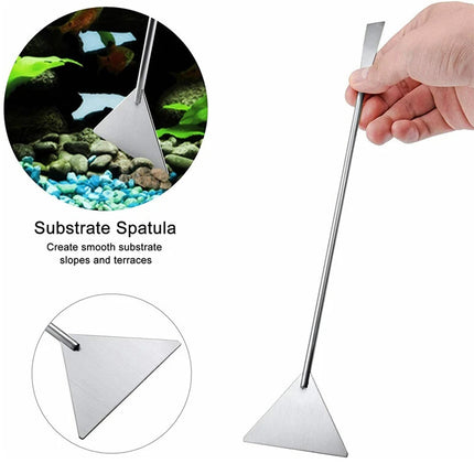 6PCS Aquarium Tool Kit Stainless Steel Aquatic Plant Tweezers Scissors Spatula Set