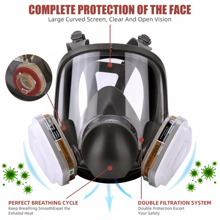 7 IN 1 Gas Mask 6800 Full Face Respirator Paint Spray Chemical Safety Facepiece