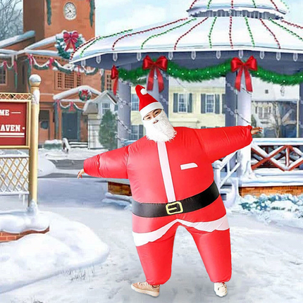 Inflatable Santa Claus Costume Christmas Suit, Funny Props Outfit Xmas Costumes