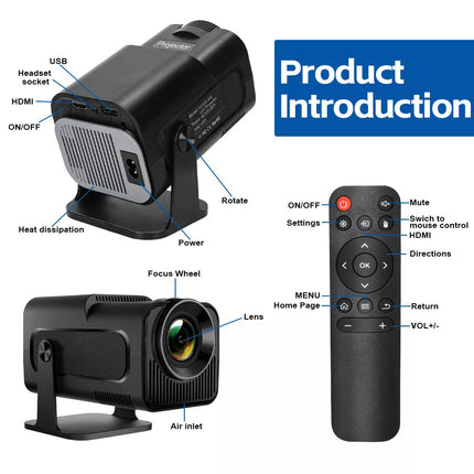 5G HD 4K Projector For Android Portable Mini HDMI USB Home Video Theater