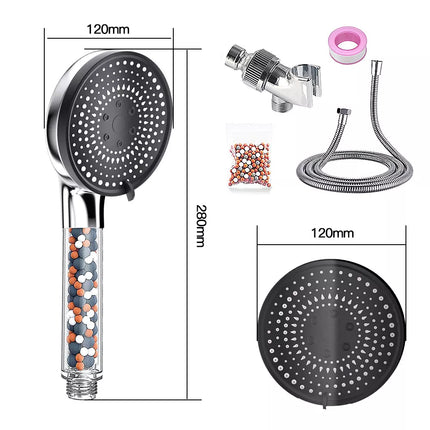 5 IN 1 Filtered Shower Head High Pressure 5 Modes Hard Water Mineral Bead