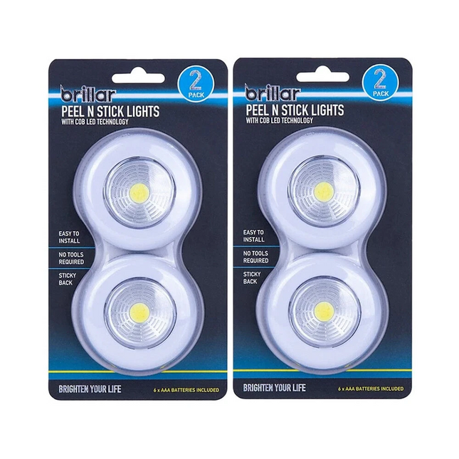 4PK LED Closet Wardrobe Lights Wireless Stick Lights with COB Brillar