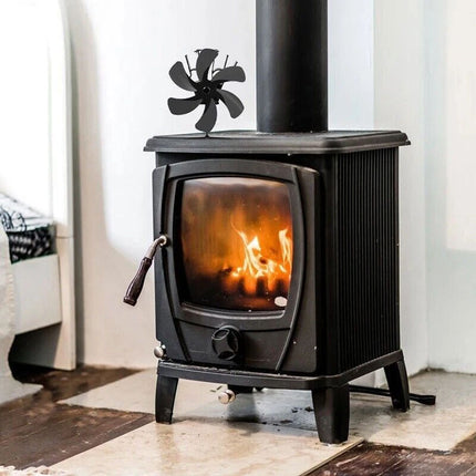 6 Blades Fireplace Stove Fan Heat Cocoon Self-Powered Wood Top Burner Eco Heater
