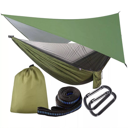 2 Person Camping Hammock with Mosquito Net, Hiking Tent Tarp Hammock Rain Fly