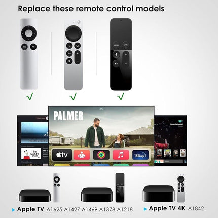 2 Pack Replacement Universal Infrared Remote Control Compatible For Apple TV1/TV2/TV3