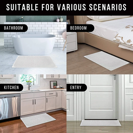 2PCS Anti Slip Loofah Shower Rug Non Slip Bathroom Bath Mat Carpet Water Drains