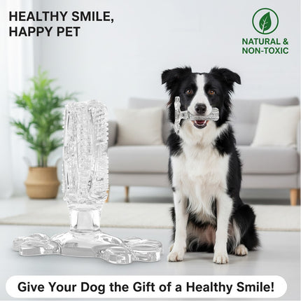 Clear L Size Dog Toothbrush Toy Clean Teeth Brushing Stick Mouth Chewing Dental Care Play Dog