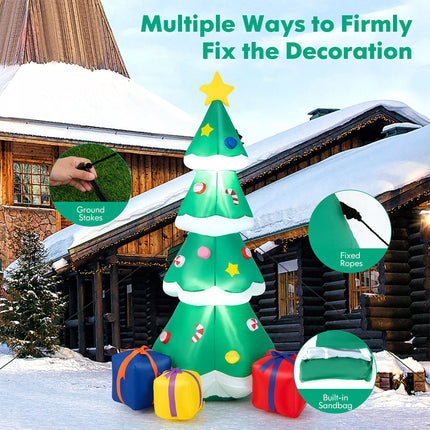 1.8M Inflatable Christmas Tree Decor with Built-in LED Light & Waterproof Blower