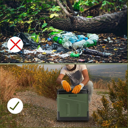 Portable Toilet Folding Outdoor Camping Toilet 20L Hygienic Travel Green