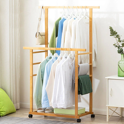Heavy Duty Clothes Rail Double Layer Garment Hanging Display Stand Rack Wardrobe