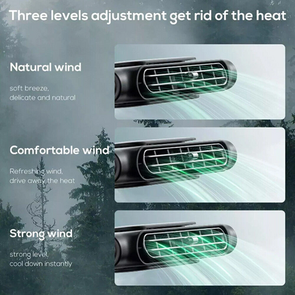Mini USB Car SUV Seat Back Cooling Fan Portable 3 Speed Headrest Silent Cooler
