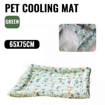 Pet Cool Gel Mat Dog Cat Bed Non-toxic Cooling Dog Summer Pad  Fast Pad (Green)