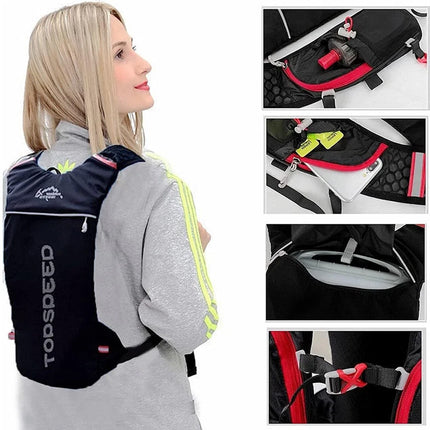 Running Hydration Vest Lightweight Insulated Pack w/ 2 Water Bottle Pouches Hot