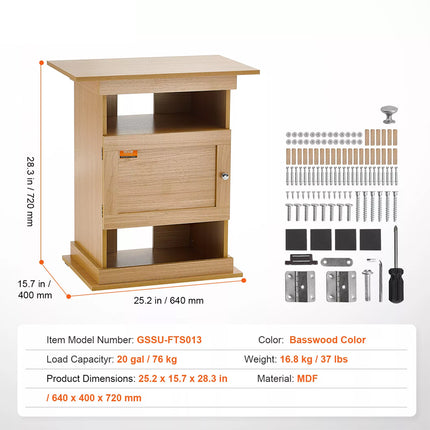 Aquarium Stand 20 Gallon Fish Tank Stand 25.2x15.7x28.3 in MDF 167.6 lbs