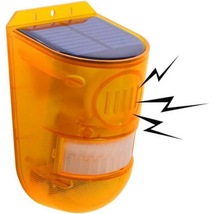 Wall Mounted Solar Strobe Flashing Light Outdoor Motion Sensor Alarm 129db IP65