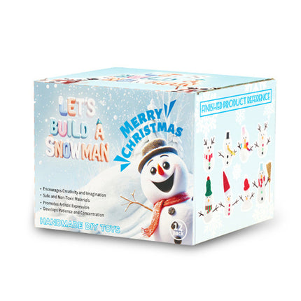 12Pcs Christmas Snowman DIY Craft Kit Build Snowman Air Dry Clay Gift Toys