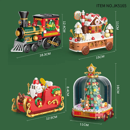 LOZ 4-in-1 Christmas Train Mini Bricks Building Blocks Set Toy Gift Kids Adults
